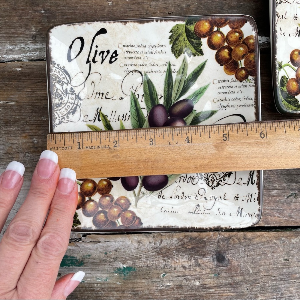 Olive Branch ceramic appetizer plates - Picture 3 of 5